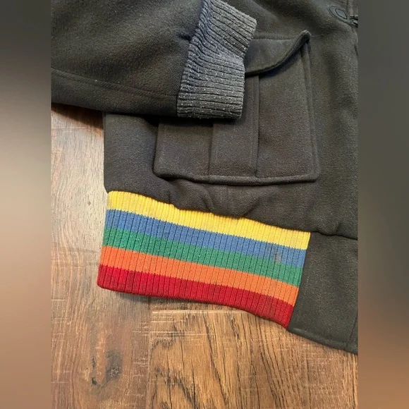 Coogi Australia Spell Out Rainbow Hooded Gray Jacket Coat Womens - Picture 4 of 8